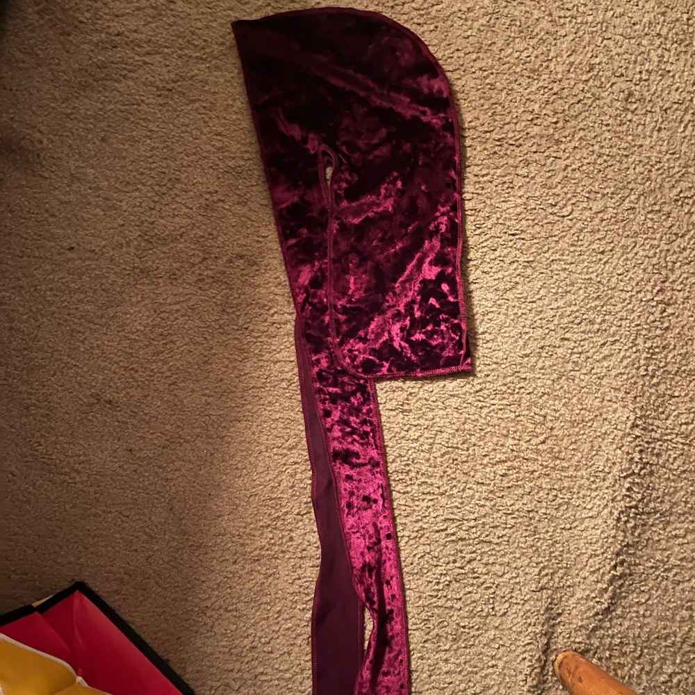Purple velvet durag